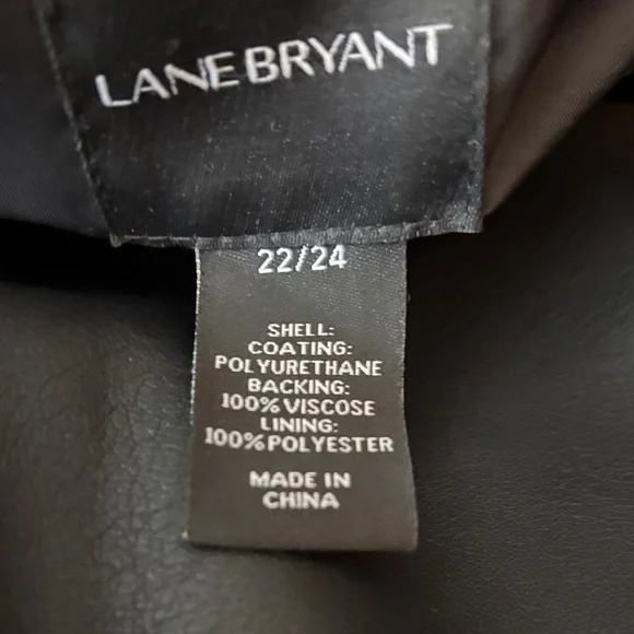 Lane Bryant 22/24 faux Black Leather Jacket - Picture 5 of 6